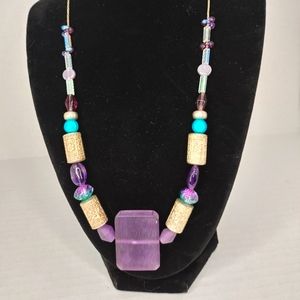 Amethyst tone beaded necklace